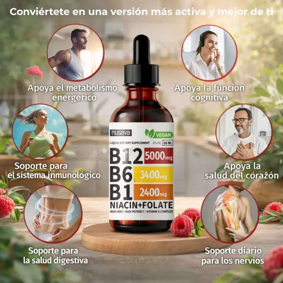 VITAMINA B12, B6 Y B1 NUSAVA® VEGAN