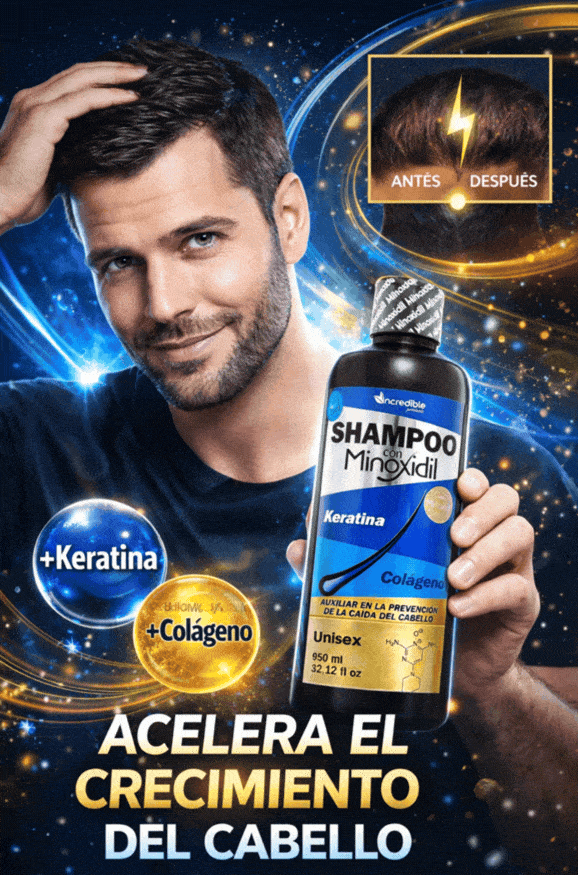 SHAMPOO CON MINOXIDIL SIN SAL KERATINA Y COLAGENO