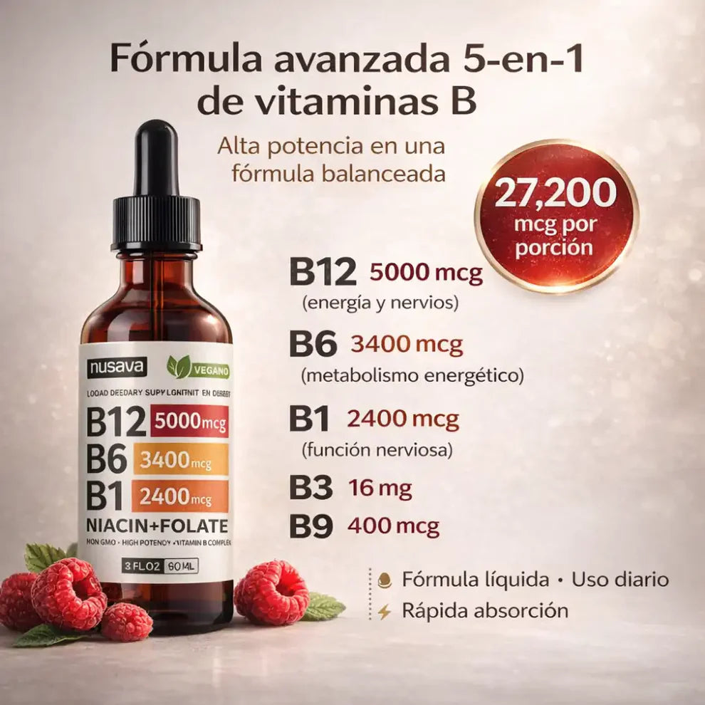 VITAMINA B12, B6 Y B1 NUSAVA® VEGAN